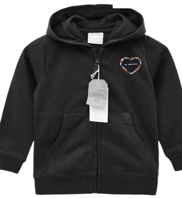 Black Heart Print Hoodie