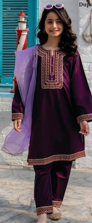 Deep Purple 3-Piece Dress