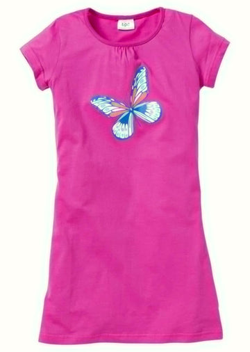 🦋 Fuchsia Butterfly Print Long Top – BPC Brand