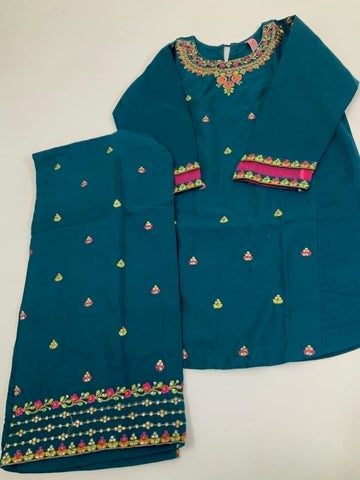 2-Piece Embroidered Zinc Dress