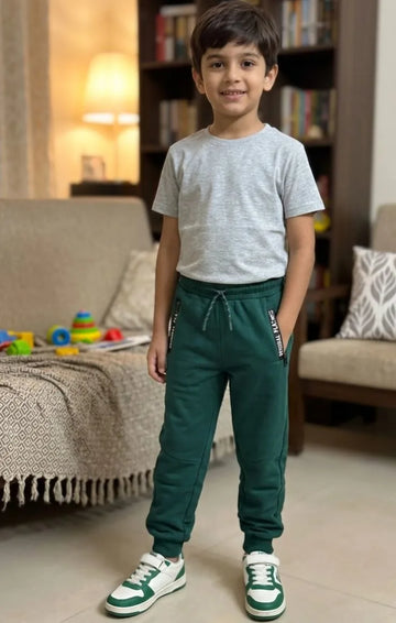MO Kids Dark Green Joggers