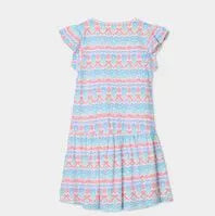 La Halle Pastel Blue Flutter Sleeve Dress