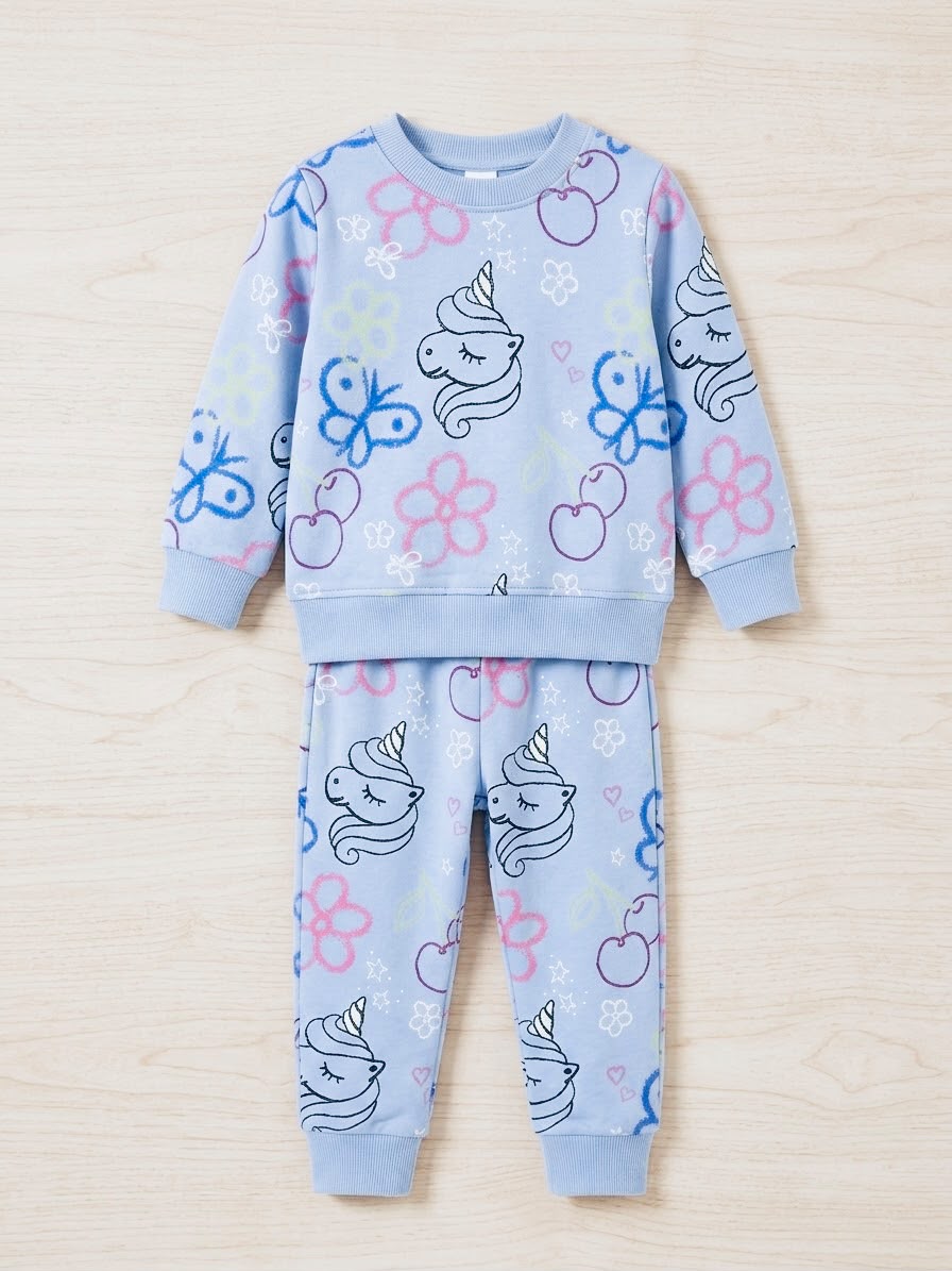 Ice Blue Unicorn Tracksuit for Girls