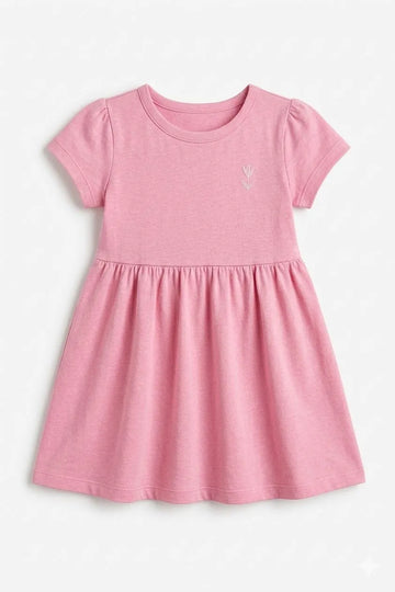 Flamingo Pink Tulip Embroidered Dress – Fox Brand