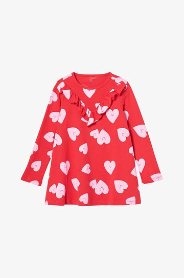 Ellos Girls Red Top with Pink Hearts