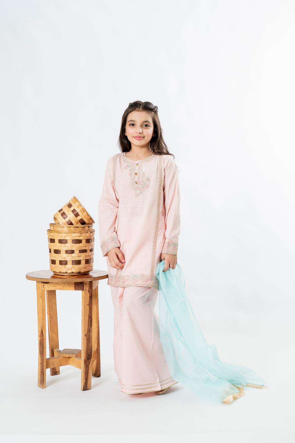 Al Qaswa 3-Piece Powder Pink Dress