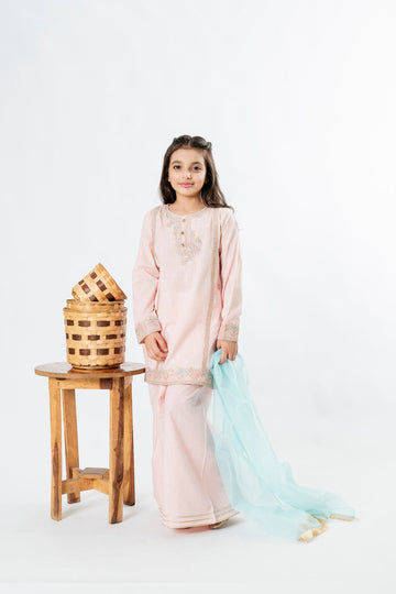 Al Qaswa 3-Piece Powder Pink Dress