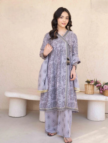 Daisy Girls Long Angrakha Style 3-Piece Dress