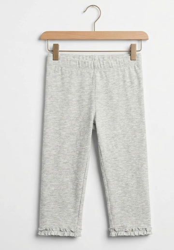 Branded Girls Capri Tights – Light Grey 🌸