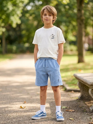 Zara boys faded Blue Terry Shorts