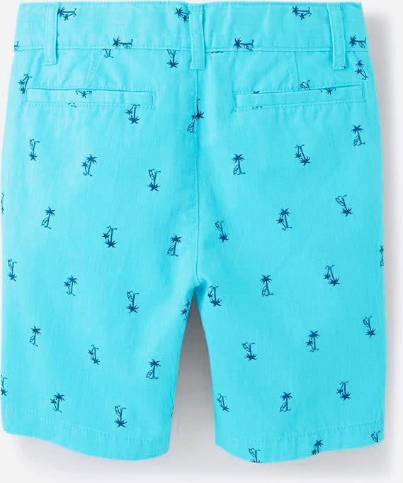 Bright Blue Palm Tree Cotton Shorts – Les Major