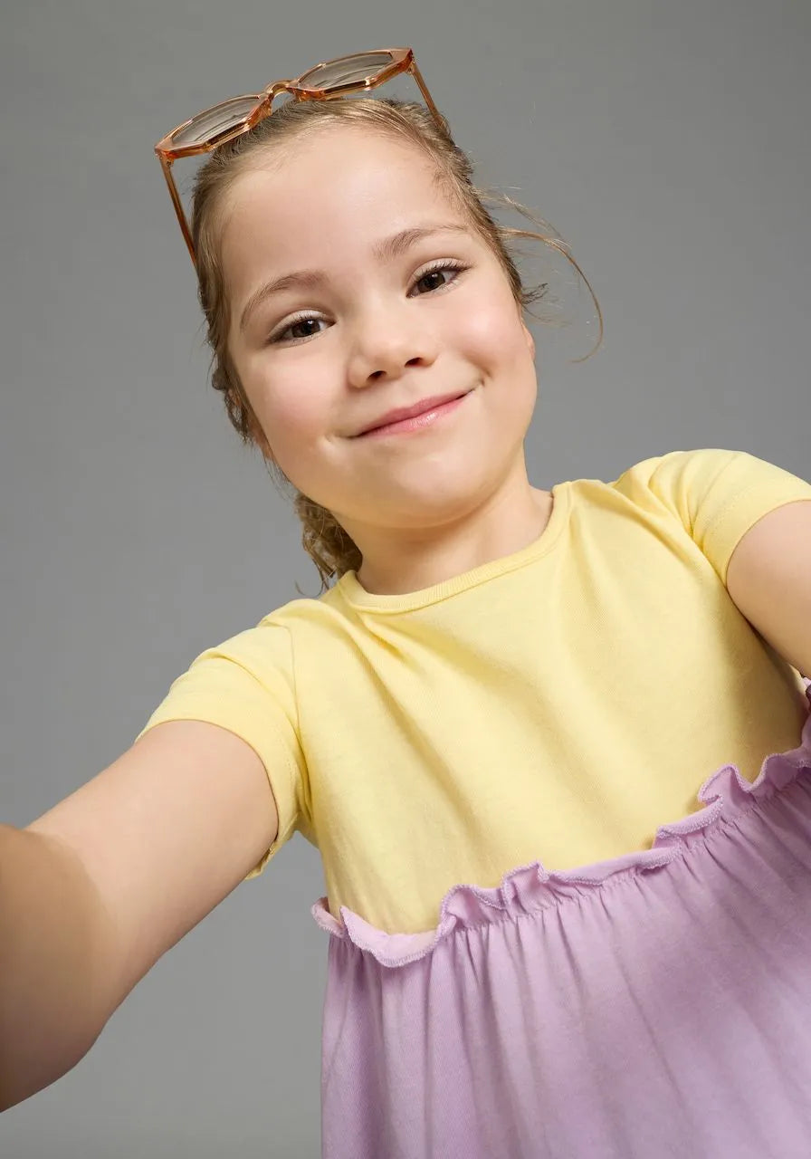 Kidsworld 3-Tier Frock – Lilac Turquoise