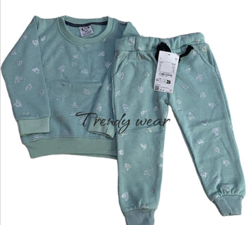 Green Glitter Heart Tracksuit