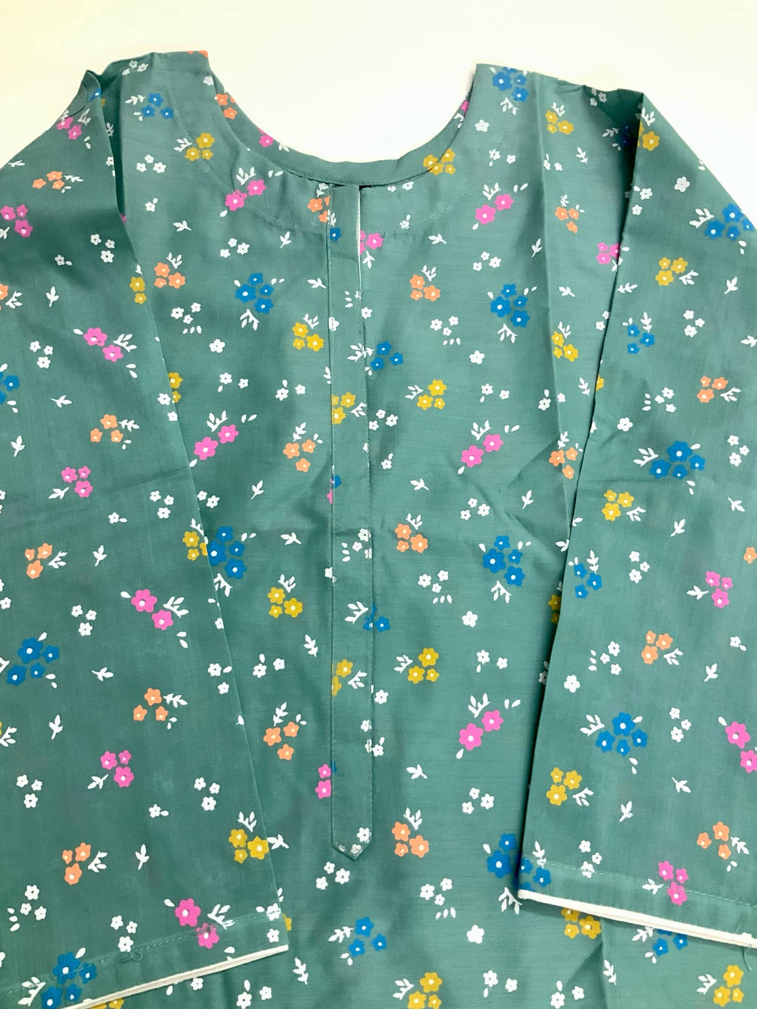 2-Piece Floral Printed Dress – Aqua Green