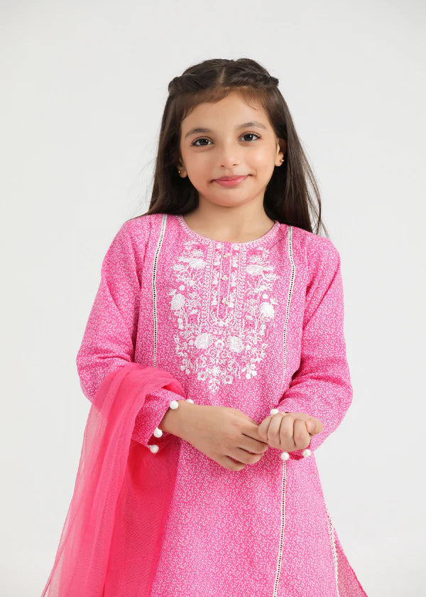 Al Qaswa pink plazzo dress (3pc)