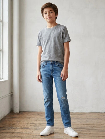 GAP Boys Mid Blue Knee Distress Pants