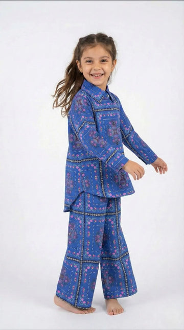 Girls Blue Co-Ord Dress Set
