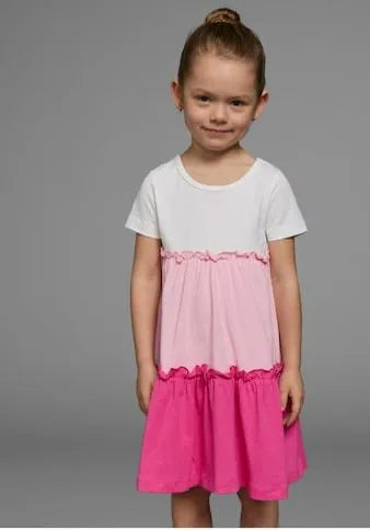 Kidsworld 3-Tier Frock – Fuchsia Pink
