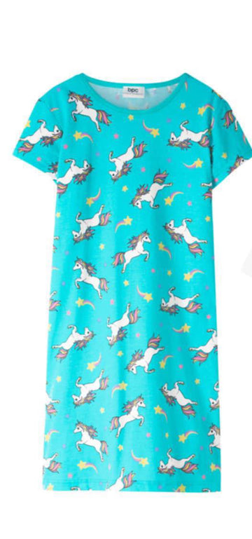Aqua Blue Unicorn Print Long Top – BPC Brand