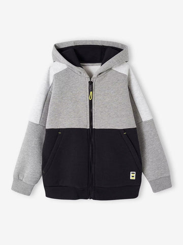 Grey and Black Sports Zipper Jacket