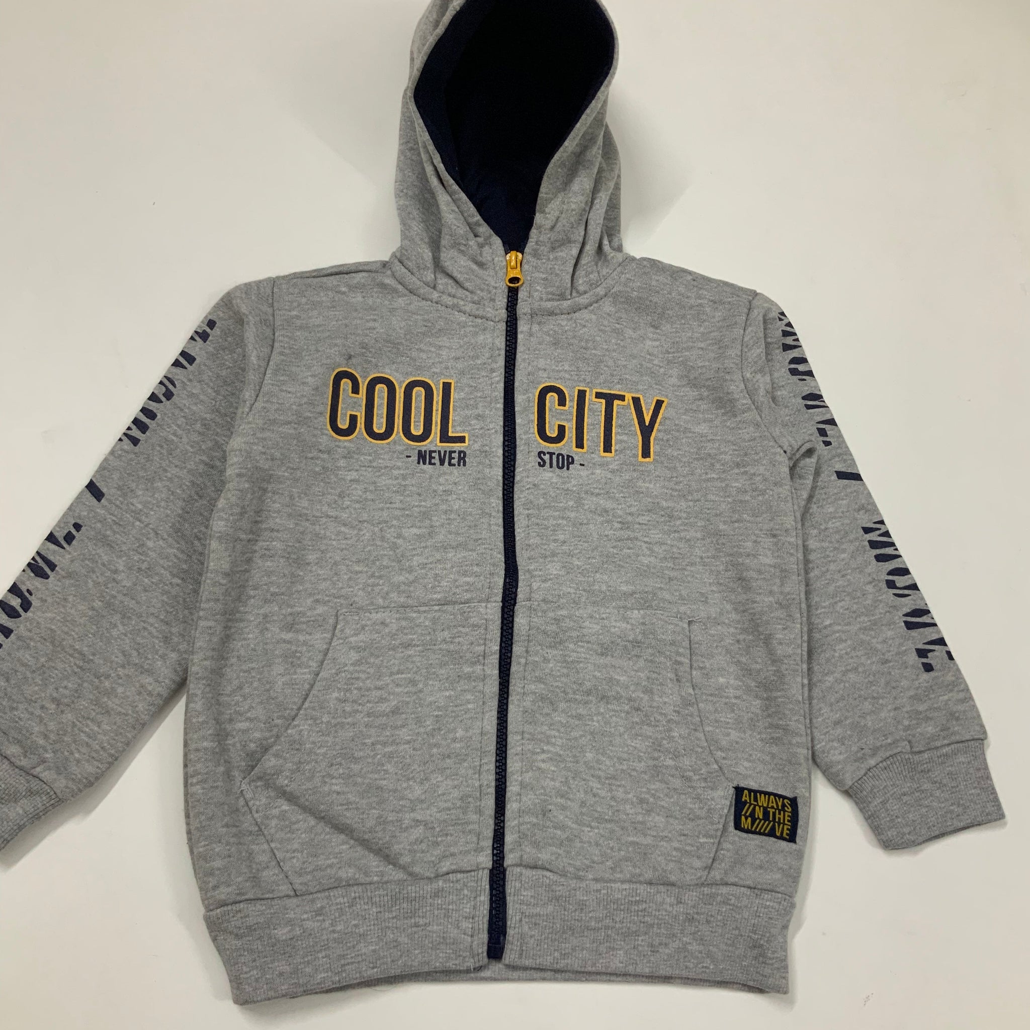 Grey Cool City Zipper