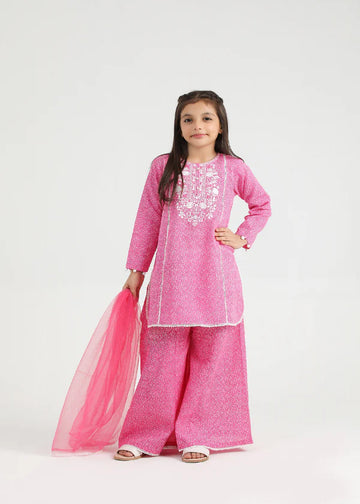 Al Qaswa pink plazzo dress (3pc)