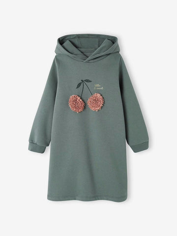 Green Cherry Fleece Dress