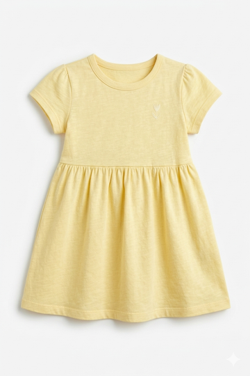 Lemon Yellow Embroidered Frock – Fox Brand