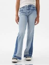 Girls Blue Denim pants with darker sides