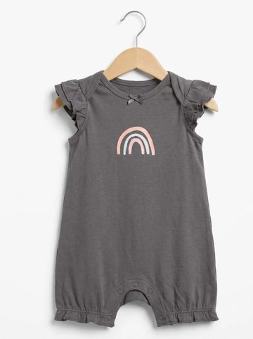 Original Brand Charcoal Grey Embroidered Romper