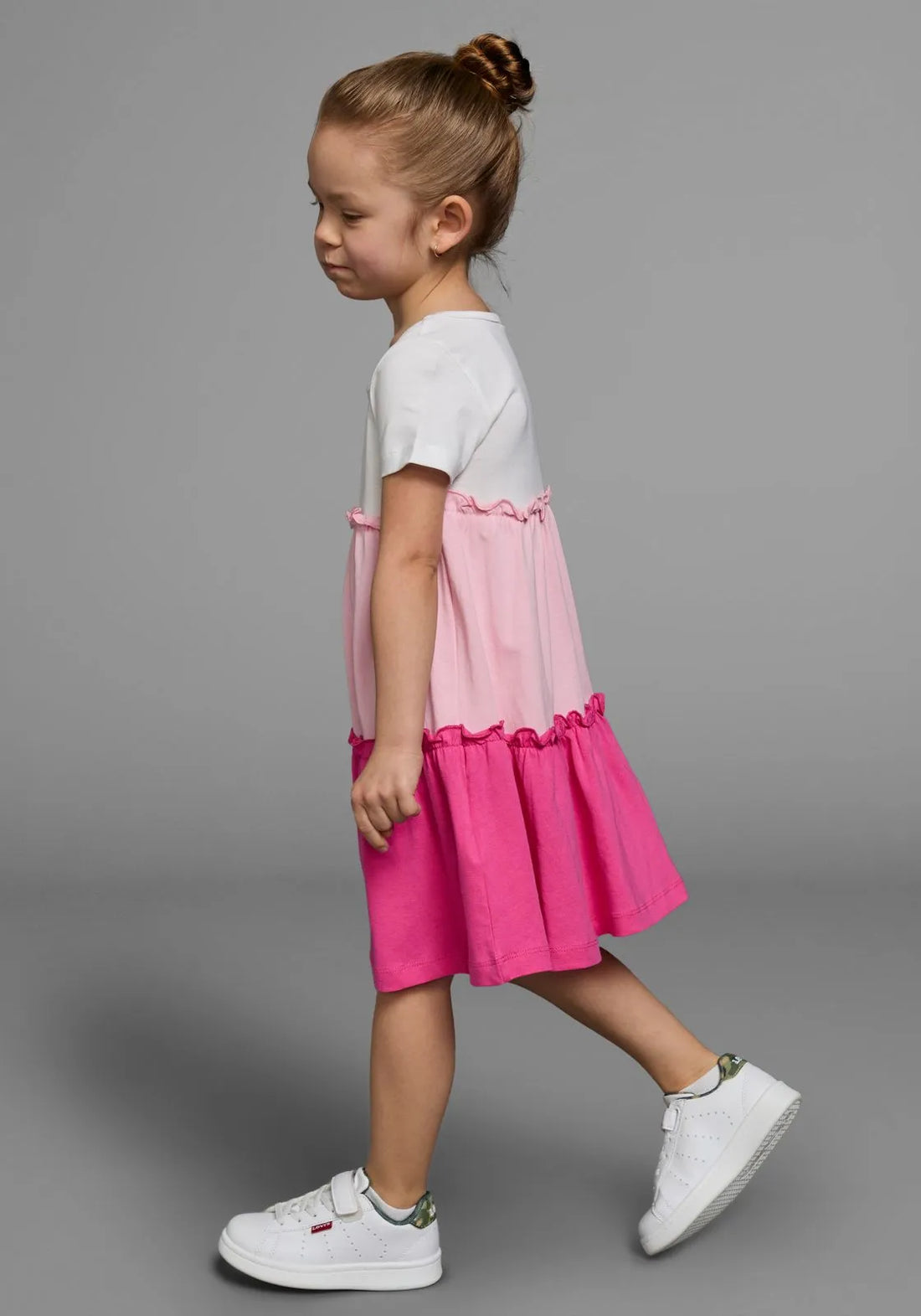 Kidsworld 3-Tier Frock – Fuchsia Pink
