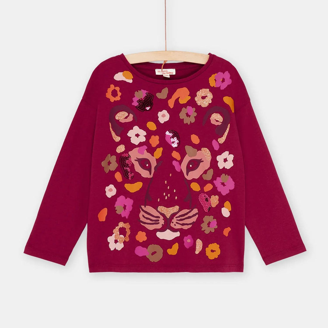 Magenta Cotton Sequins Top - Du Pareil