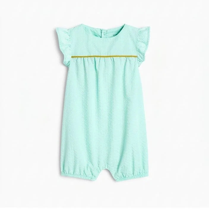 Obaidi Baby Turquoise Polka Dot Romper