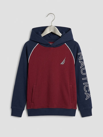 Nautica Kids Fleece Hood – Blue & Maroon