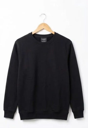 Solid Black Fleece Sweatshirt