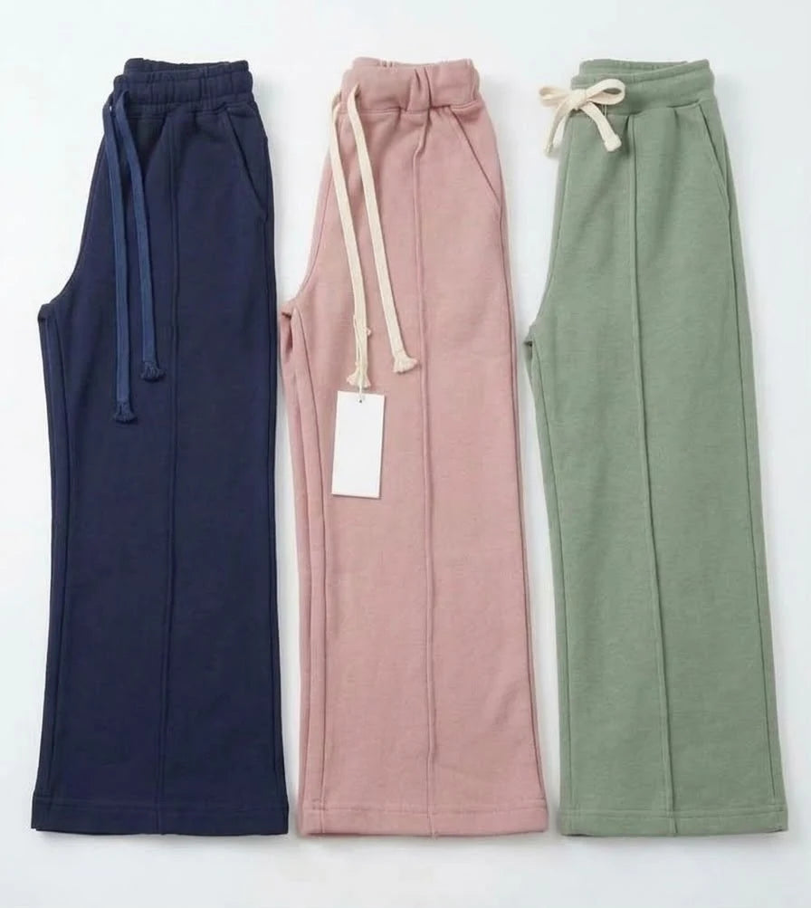Girls Sage Green Wide Leg Trousers