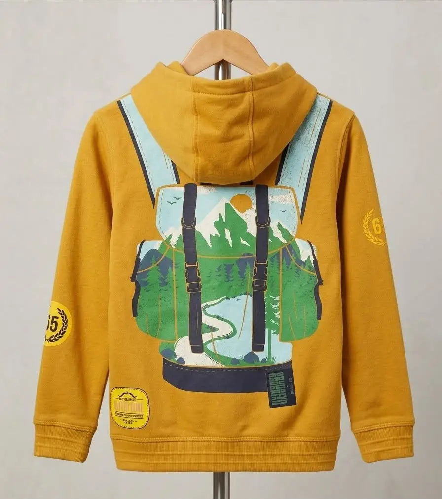 FatFace Zipper Hood – Mustard