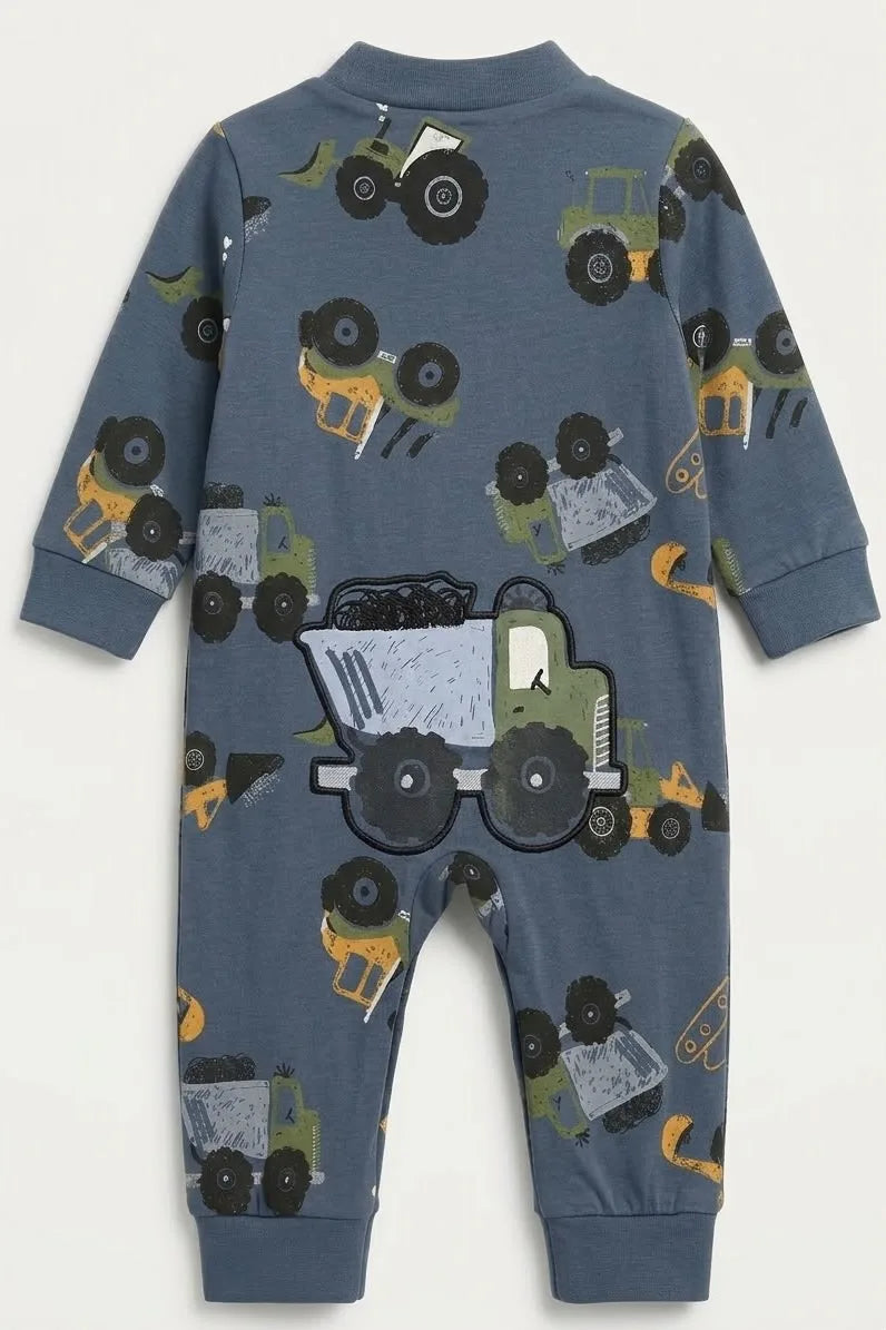 Tiny One Organic Cotton Full Romper – Blue