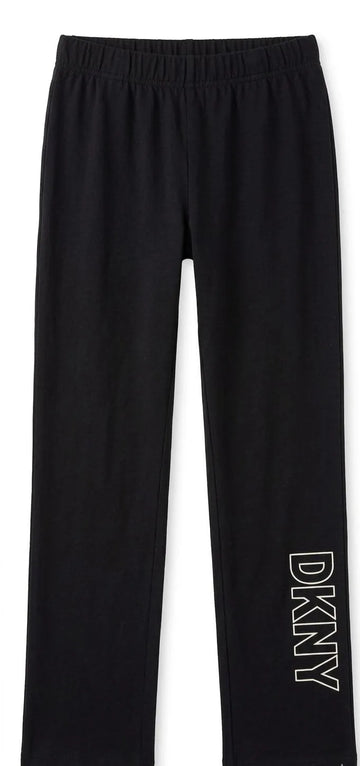 Girls Black Loose Tights with DKNY Logo