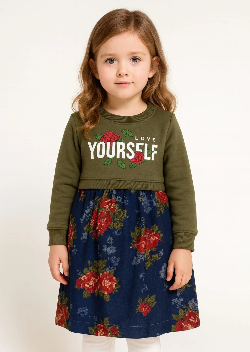 Lily Winter Green Floral Frock