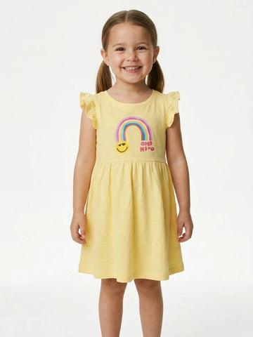 H&M Girls Sunny Yellow Flutter Dress