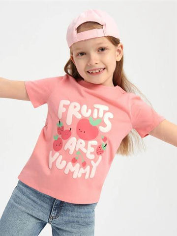 🍓 Sinsay Pink Strawberry Glitter Shirt – Soft & Comfy Style for Girls