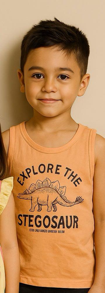 H&M Peach Sando – Stegosaur Print (Cutlabel)