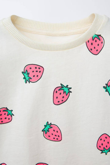 ZARA Strawberry Print Cotton Top (Cutlabel)