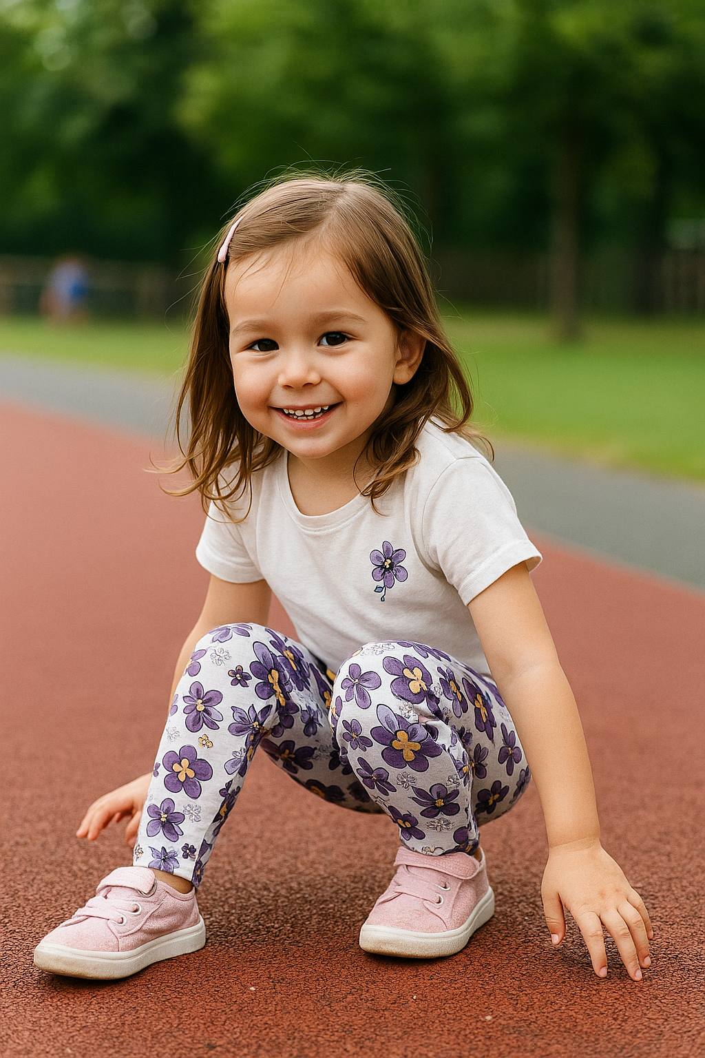 Pepco Girls Purple Floral Tights