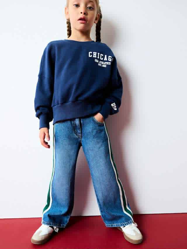 Next Girls Wide-Leg Denim Pants