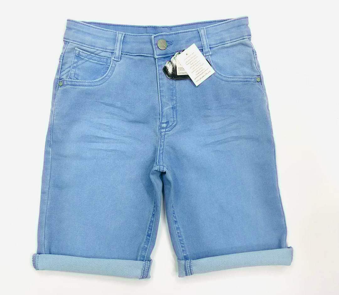 Ice Blue Denim Shorts (with Pockets)