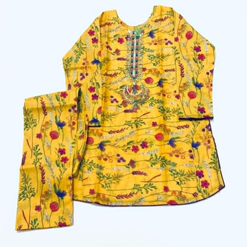 Peru Embroidered Yellow Lawn Dress (2-Piece Set)