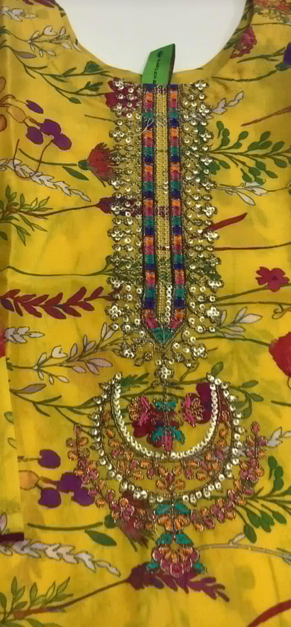 Peru Embroidered Yellow Lawn Dress (2-Piece Set)