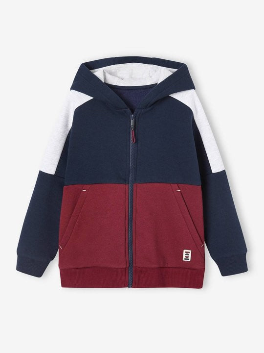 Vertbaudet Blue and Red Sports Zipper Jacket